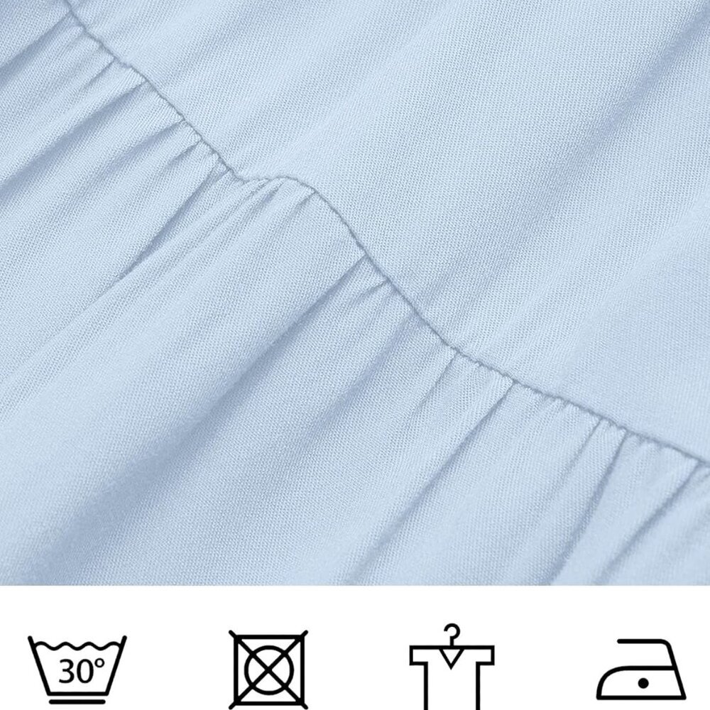 Women's 2025 Summer Square Neck Short Puff Sleeve Solid Color High Waist Casual - Picture 7 of 9